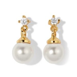 Vanessa Mooney Elegant Gold and Pearl Drop Earrings
